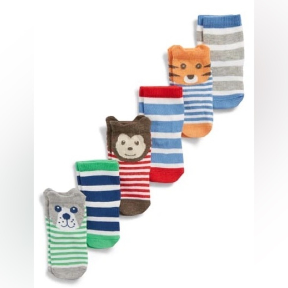 Tucker+Tate Baby Boy Socks—Size 6-12 Months—Assorted stripes and zoo animals